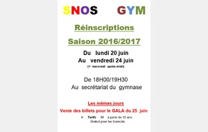 Réinscriptions 2016-2017