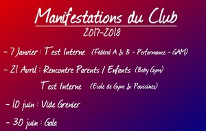 Manifestations du Club 2017-2018