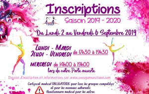 Inscriptions 2019-2020
