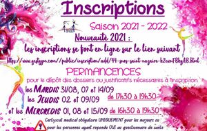 Inscriptions saison 2021-2022