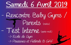 Rencontre Baby Gym et test interne Ecole de gym