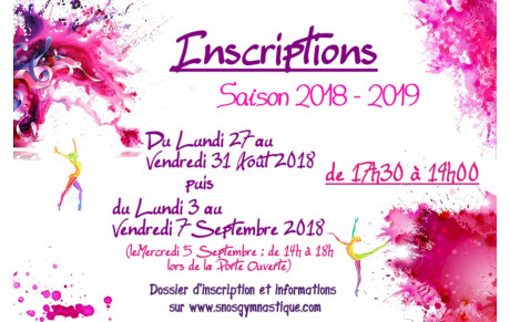 Inscriptions 2018/2019