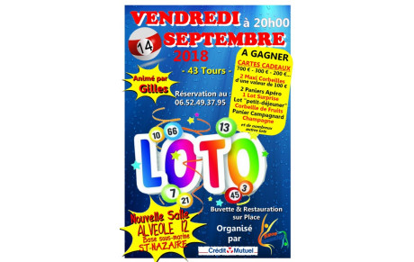 LOTO du 14 Septembre 2018 - Alvéole 12 à St Nazaire